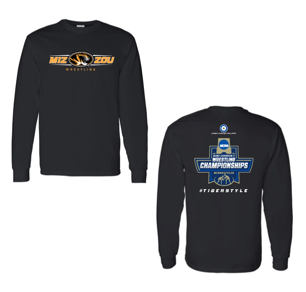 NCAA MIZZOU Wrestling / #Tiger Style L/S T-Shirt, color: Black - Click Image to Close